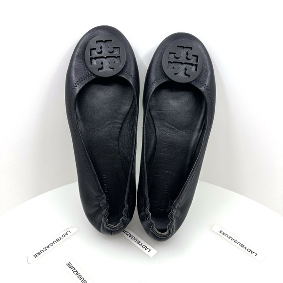 Tory Burch Double T-Logo Flats - like new Size 7.5 w/dust bag - Picture 9 of 12